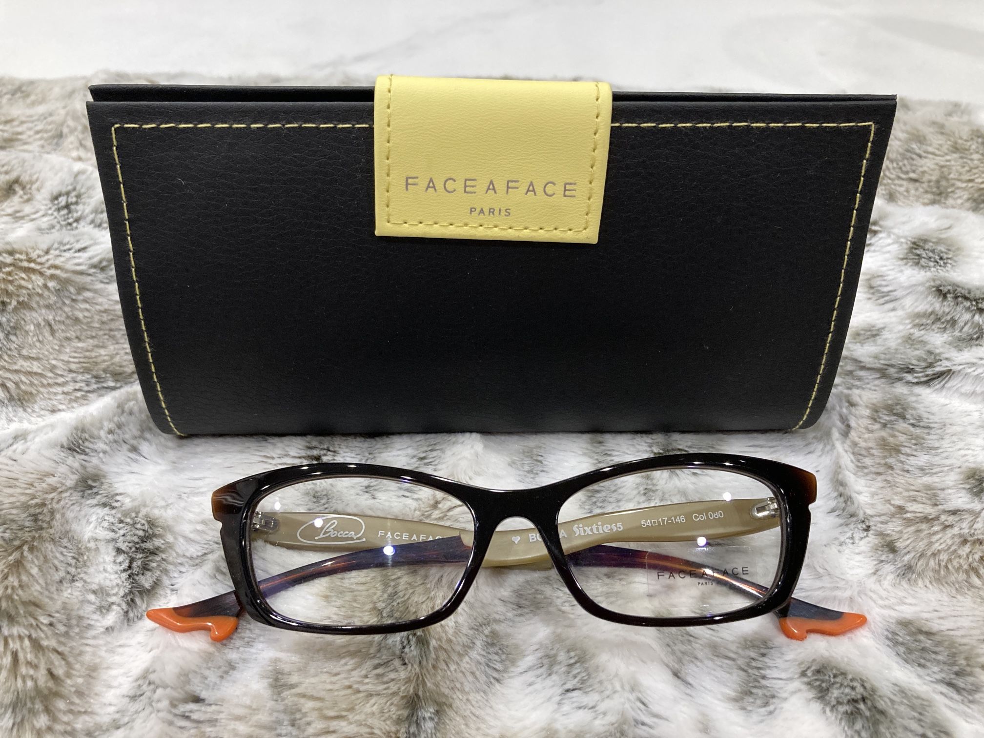 BRAND NEW Face a Face Bocca Sixties Chestnut Beige Orange Tortoise Eyeglasses