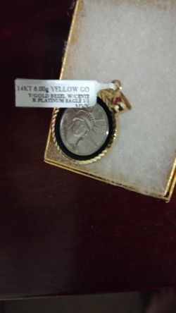 Platinum 1/10 Liberty Coin Platinum On Gold Medal