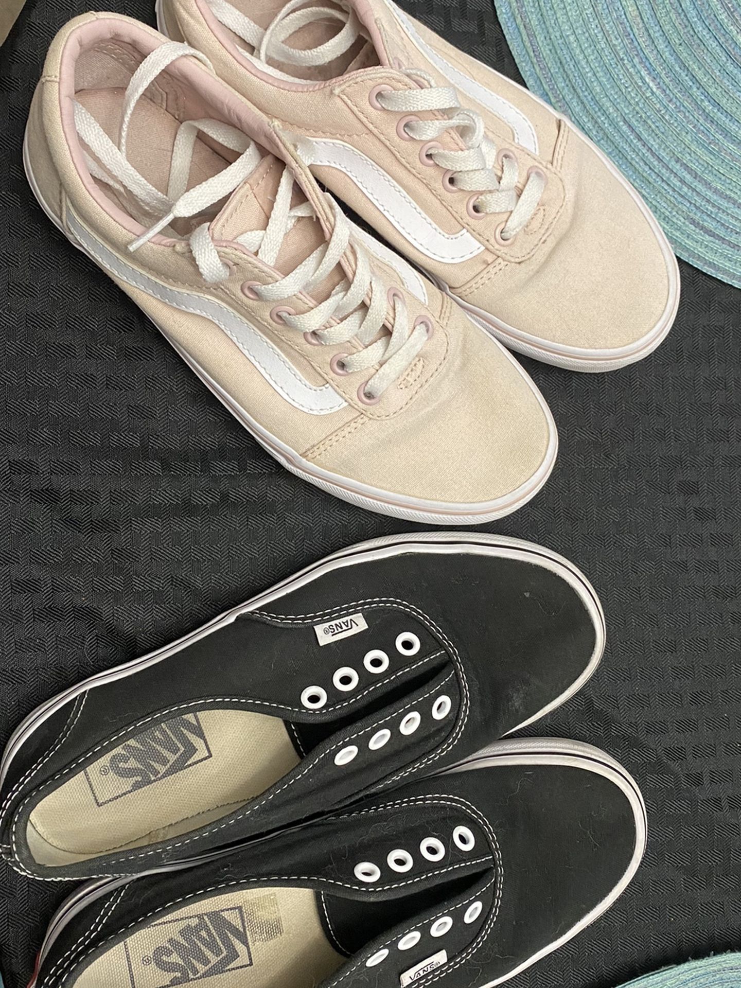2 Pairs Of Womans Vans Size 7.5 Piece Is For Both
