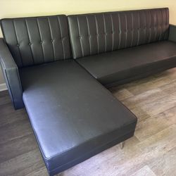 Modern Black L-Shape Sectional Sofa – $99 OBO 