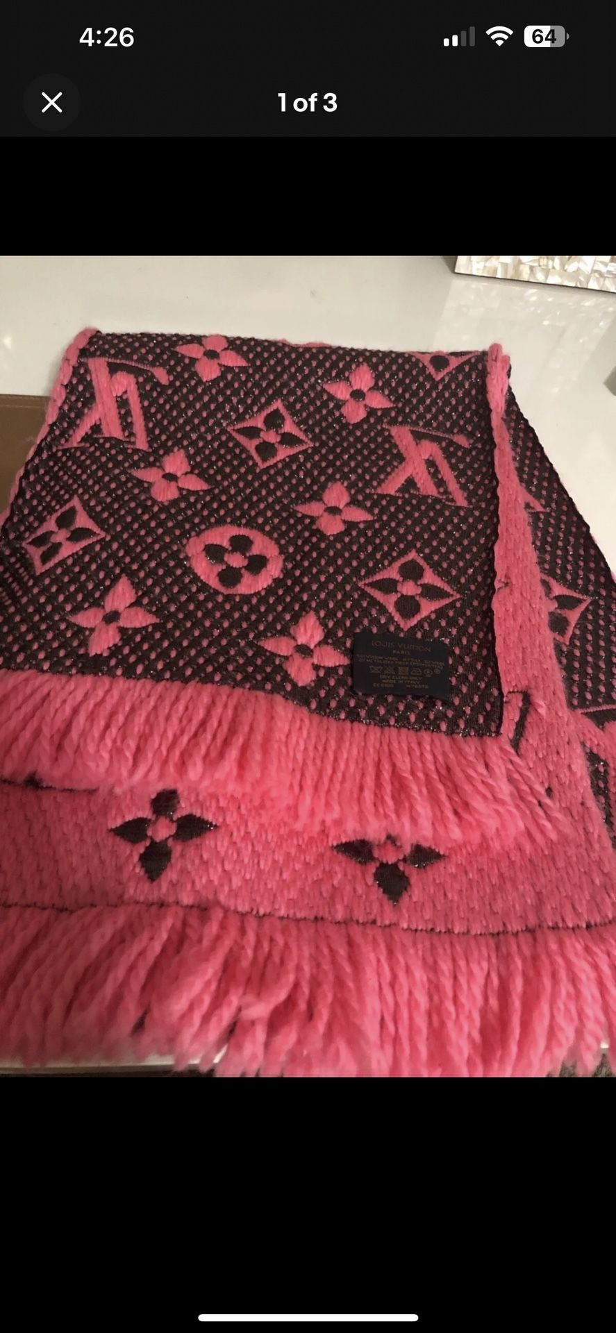 100% Authentic Louis Vuitton Logomania Scarf MONOGRAM