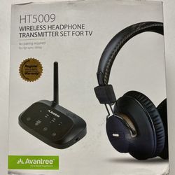 Avantree HT5009 40Hrs Wireless Headphones For TV Watching Bluetooth Transmitter