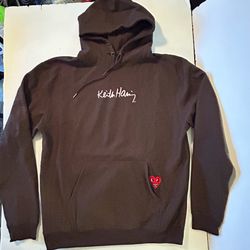 Keith Haring Brown Art Graphics All Over Hoodie 2XL