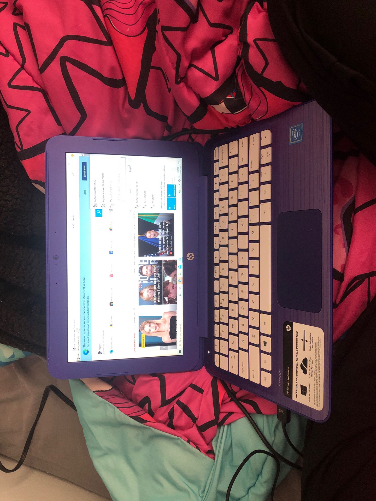 HP Intel stream notebook laptop purple