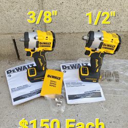 Dewalt 3/8" And 1/2" Compact Impact Wrench Brushless 450 Lbs 4 Speed 20v 