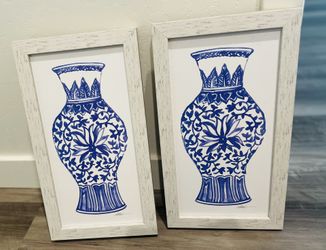 Brand new Wall Art Frames - Blue Motif Vase 