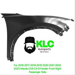 For 2016 2017 2018 2019 2020 2021 2022 2023 Mazda CX9 CX-9 Fender Front Right Passenger Side