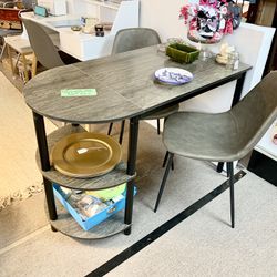 NEW Table for 2 w/Storage Shelf and 2 Vinyl Padded Chairs   —-Visit EN Miller Antique Mall in Verona 