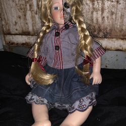 Half Face/skull Porcelain Doll 