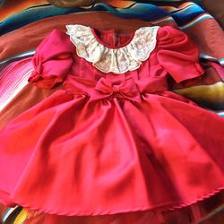 Girl’s Red Satin Holiday Party Dress Size 2t