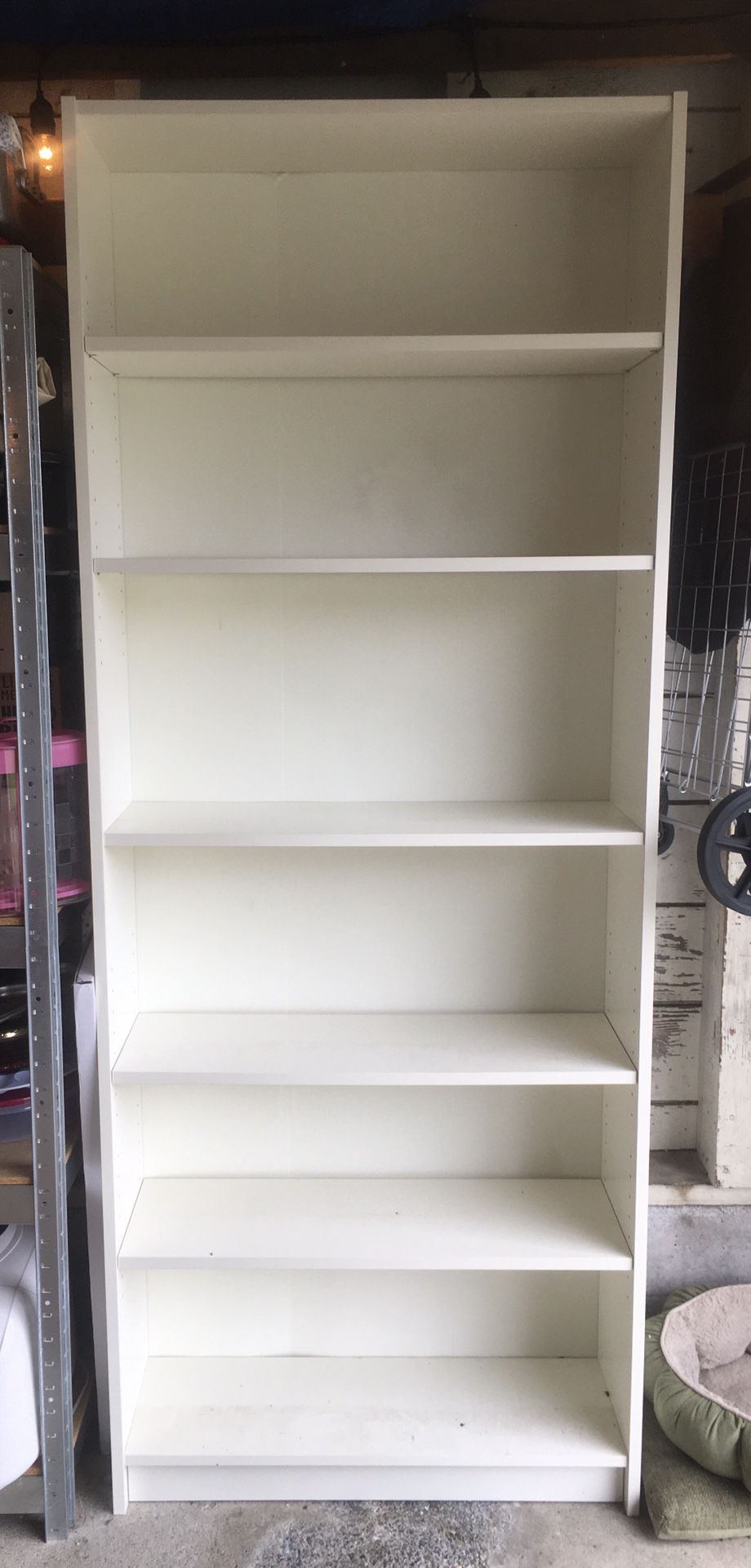 White bookcase shelf