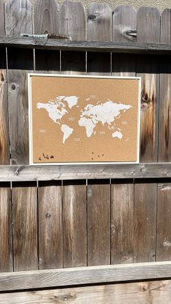Map Cork Board (desk decor)