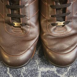 Louis Vuitton Chocolate Brown Leather Low-top Sneakers Size 10 1/2 