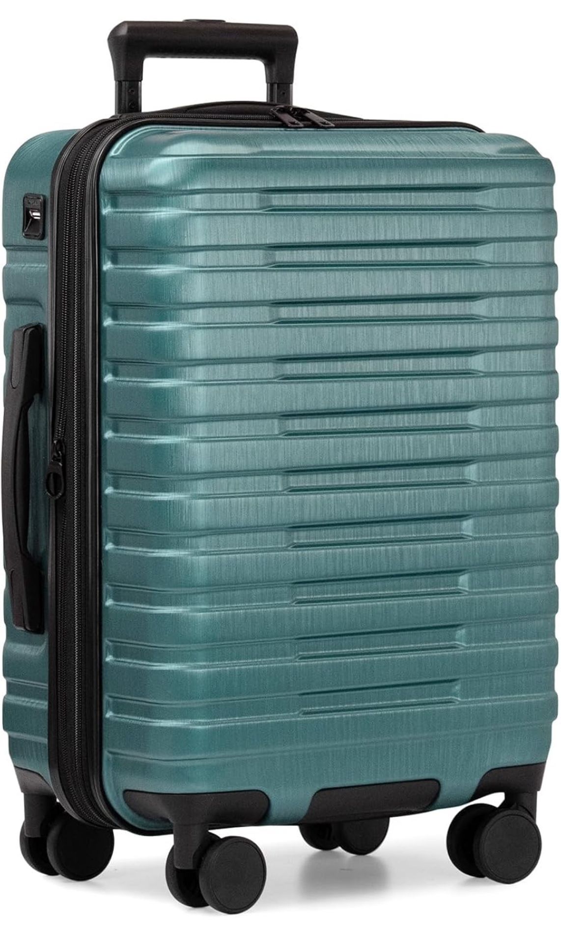 Travel Suitcase Carry-on Luggage with Spinner Wheels and USB Phone Charger (22-Inch, Teal)
