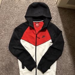 Red Black White Nike Tech Zip Up Hoodie