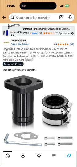 Upgraded Intake Manifold for Predator 212cc Engine
