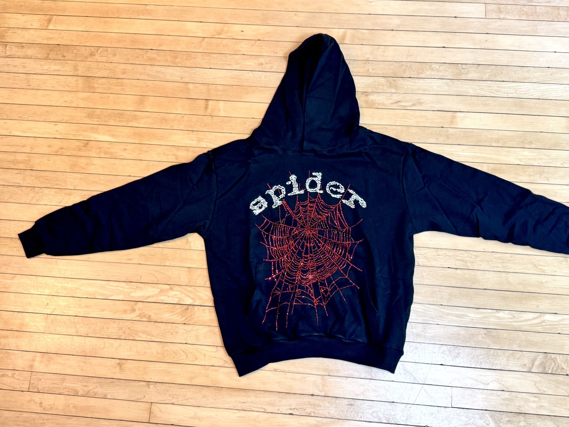 Sp5der Rhinestone OG web Hoodie