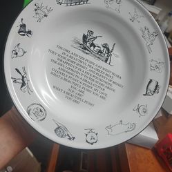 Enamel bowl. Vintage. The Owl & the Pussycat