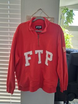 FTP Arch Logo Quather Zip Sweatshirt Red XL Men’s ( Check Description)