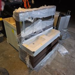 BRand New Floating Vanity 52" Width, 4 Droors, Cubbies For Toeels w/ 52" LED, Anti-Fog, 3 Mirror/ Door/Medicine Cabinet Piece. 