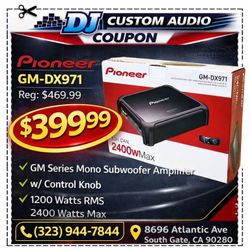 Pioneer GM-DX971 Mono Subwoofer Power Amplifier With Control Knob 2400 Watts 🚨 Payment Options Available 🚨 No Credit Needed 🚨