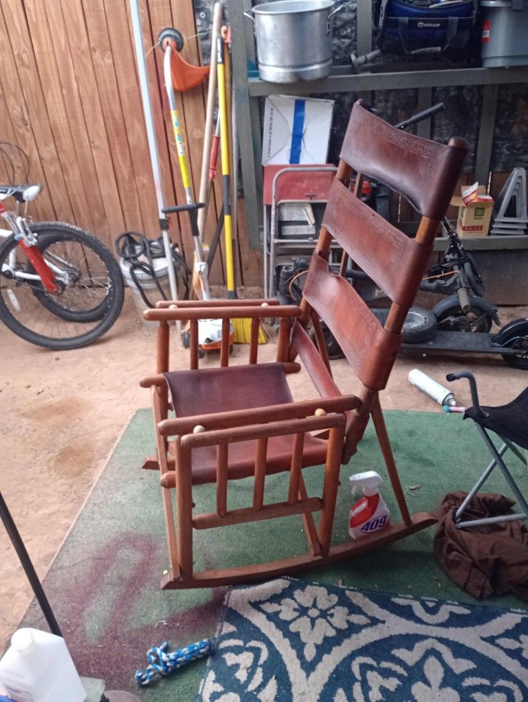 Vintage Costa Rican Folding Rocking Chair