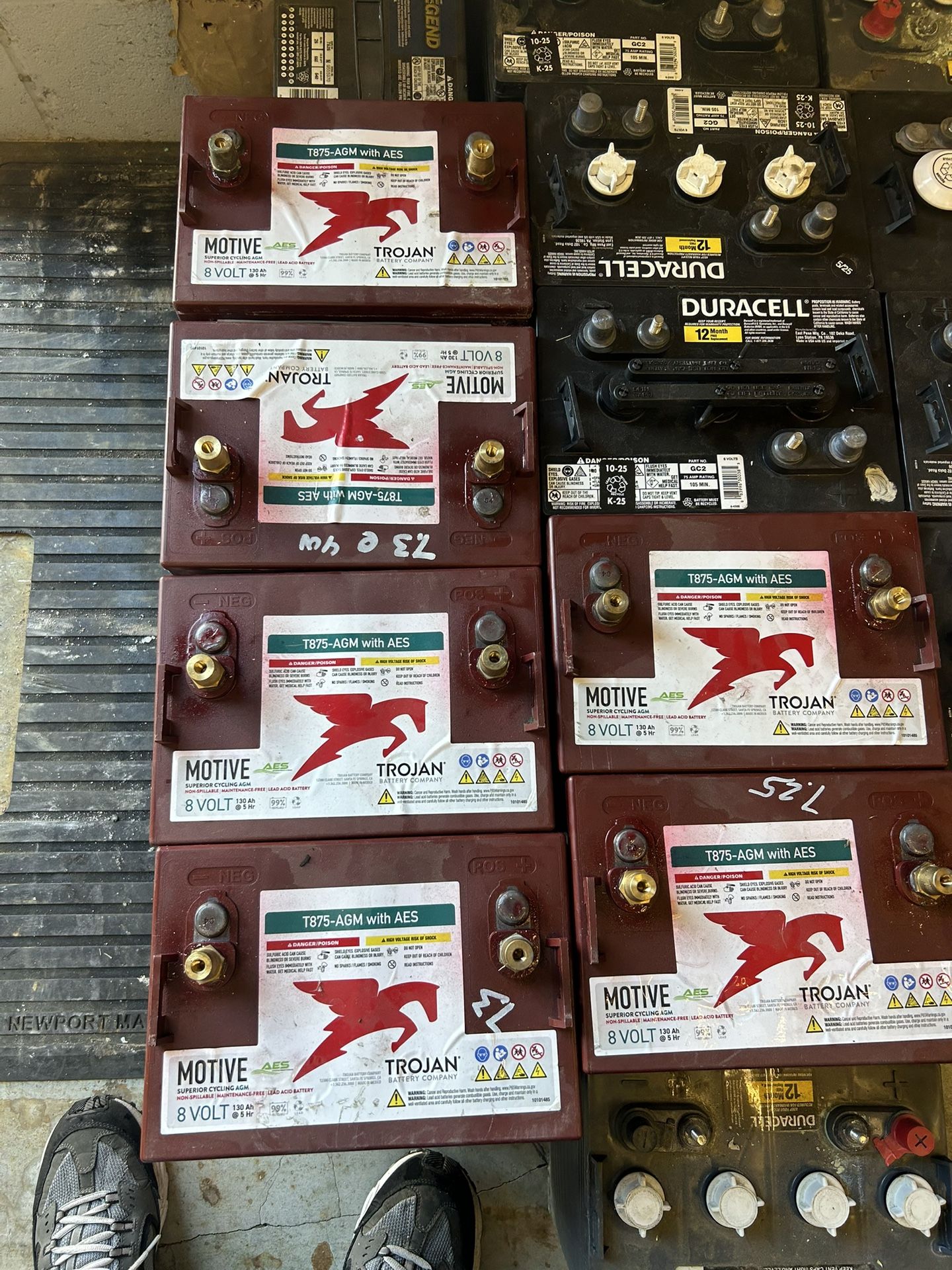 8-volt Golf Cart 2024 Trojan T875 AGM w/AES Batteries