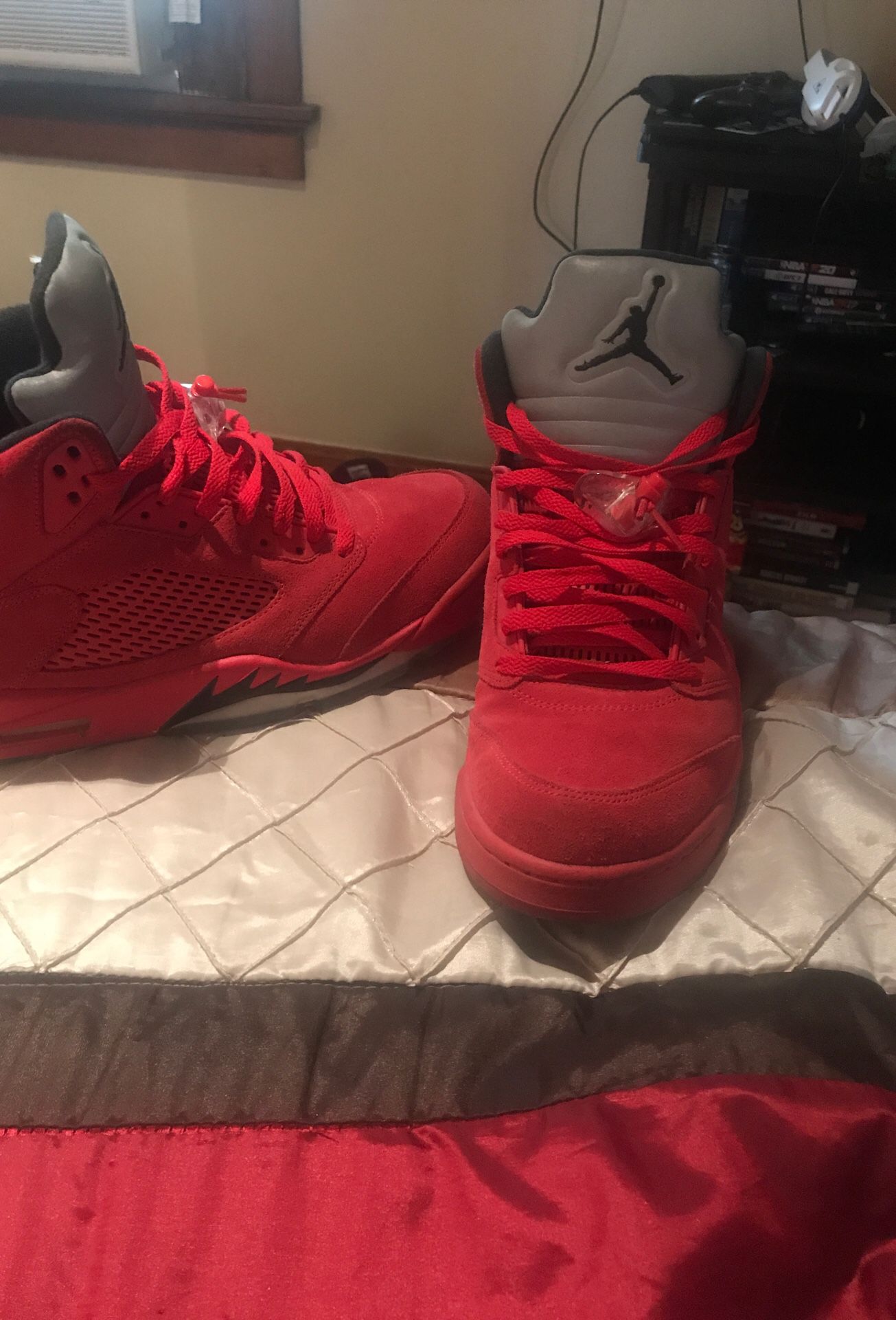 Red Jordan 5’s Size 12