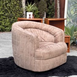 Milo Baughman Mid Century Modern Barrel Swivel Lounge Chair (FREE DELIVERY 🚚)