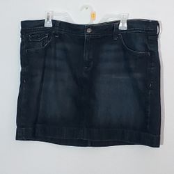 Old Navy Womens Blue Jean Denim Skirt Plus Size 16 Casual 100% Cotton 17" Long