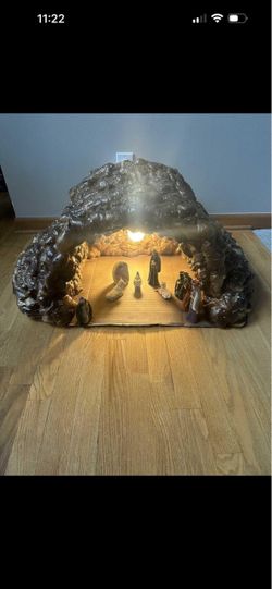 Lighted Nativity Scene with Cave Stable
