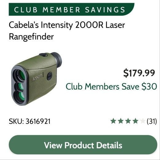 Cabela's lntensity 2000R Laser Rangefinder