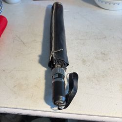 Vintage Black Pop Up Umbrella 1980’s Faux Leather Case