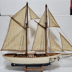 Wood model ship