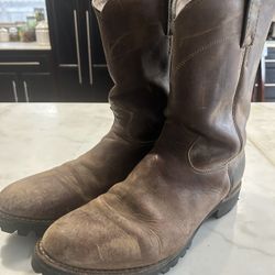 Justin 3408 Classic Brown Leather Roper Boots Men's Size 10.5