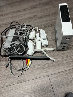 Nintendo Wii Console with Controllers and Cables