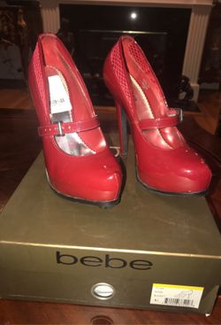 BEBE RED PATENT HEELS