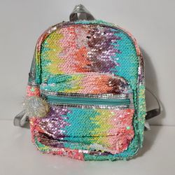 Girl Sequin Mini Backpack Sparkly  Small Book Bag
