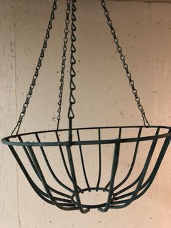 Vintage metal hanging planter