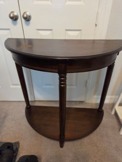 Wood half circle entry table