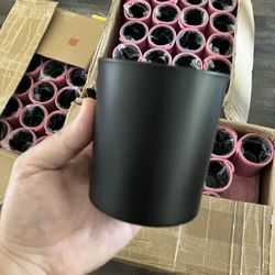 8oz Frosted Black Glass Candle Jar/vessel 