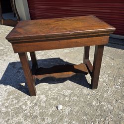 Antique Solid Oak Side Table / Bench Stool