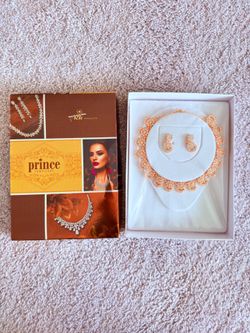 Handmade Gold Rhinestone Jewelry Set
