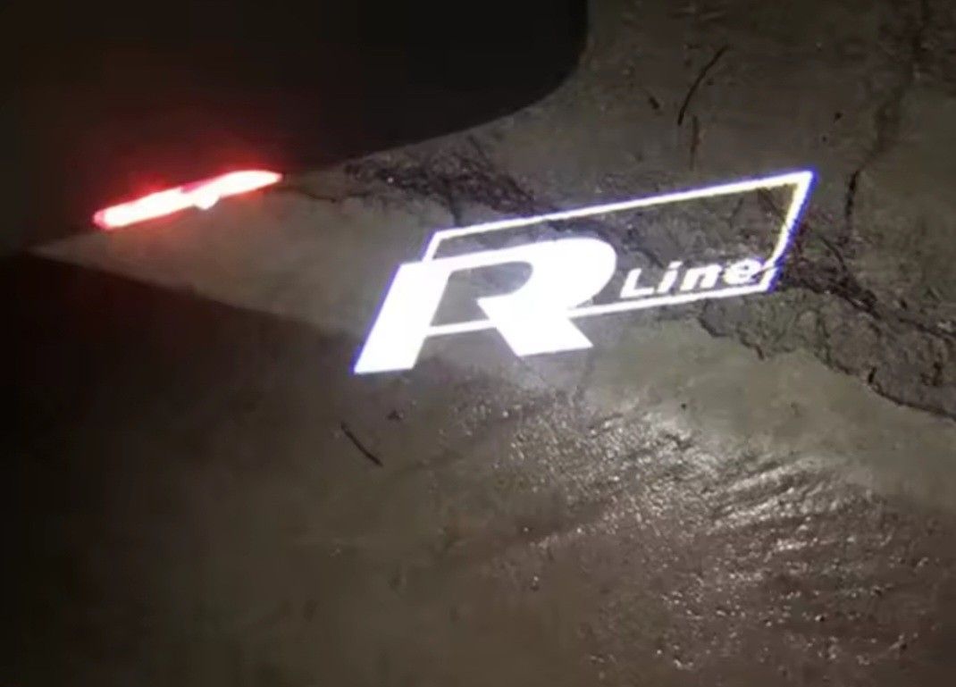2 New Volkswagen VW R Line LED Puddle Projector Door Lights.  DSEE ALL 12 PICS SHIPPING AVAILABLE 