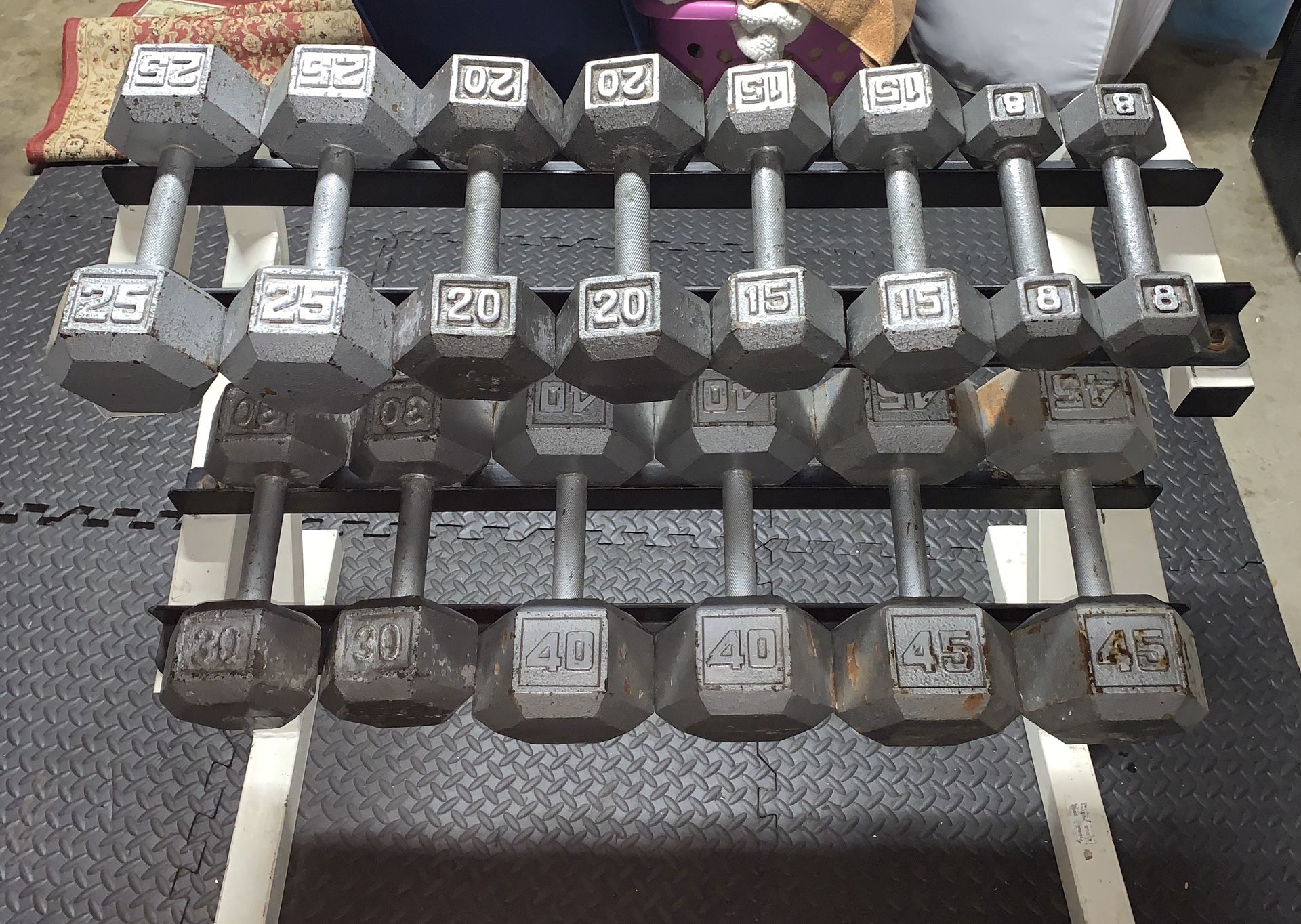 Dumbbells Weights Set 366 lbs in Total with Dumb bell Rack