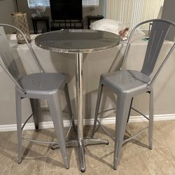 Restaurant 30” Metal Bar Stool Set including Table 