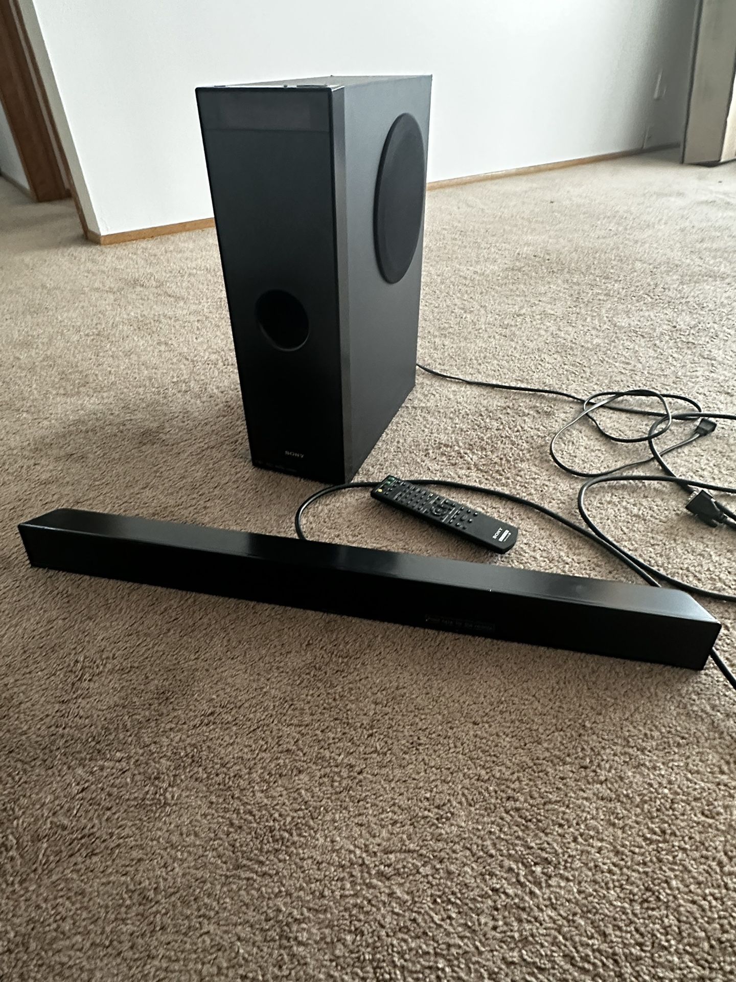 Sony SA-WCT100 Powered Subwoofer + Soundbar SA-WCT100 and remote
