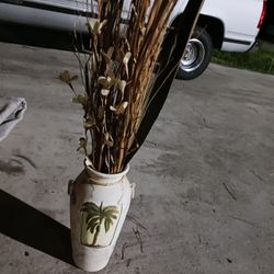 Gorgeous Vase Tall W.sticks Flowers 18 Firm Look My Post Alot Item