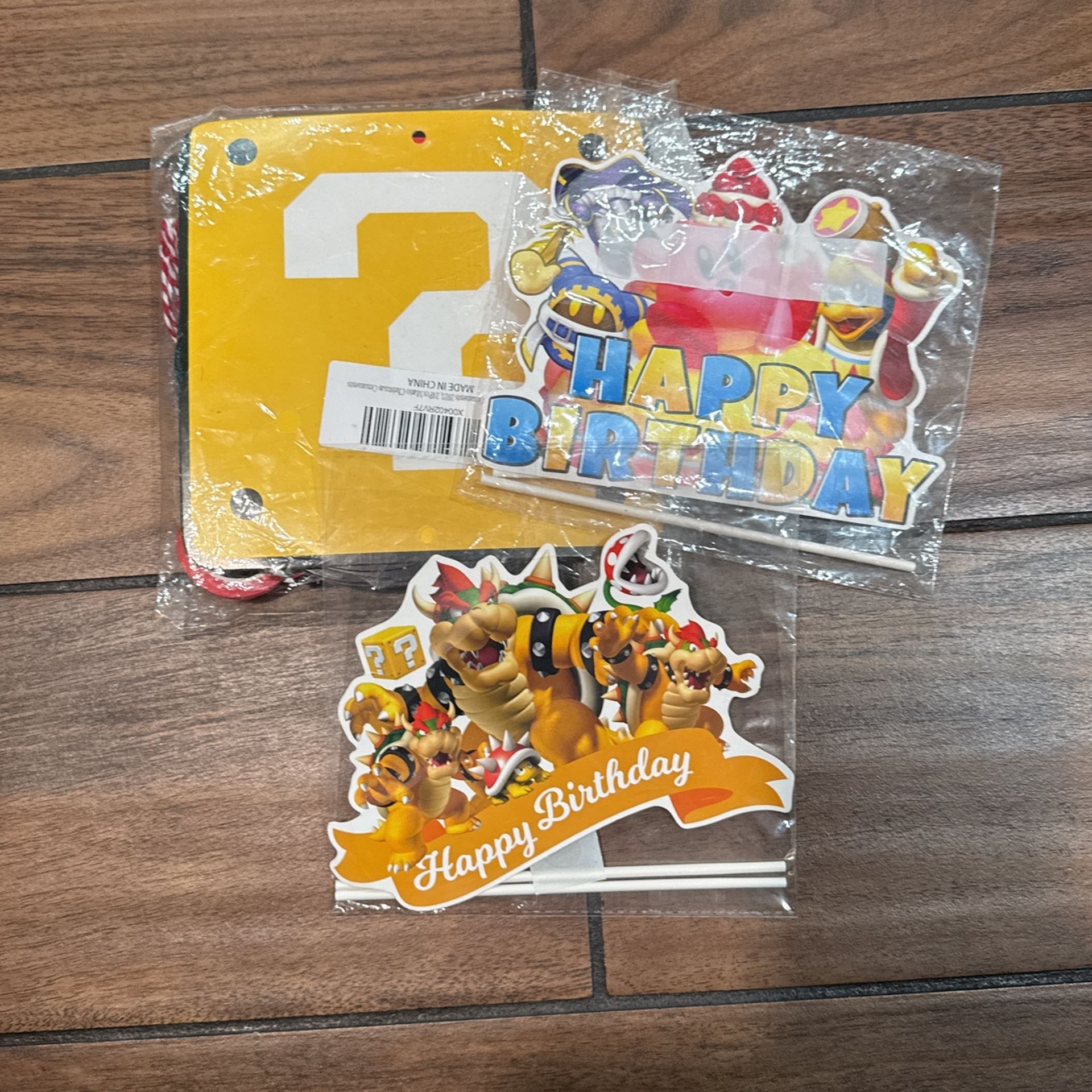 Mario Birthday Cake Toppers And Character Banner