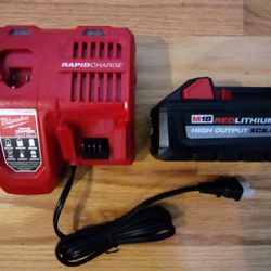 Milwaukee M18 High Output XC8.0 Battery And Rapid Charger 